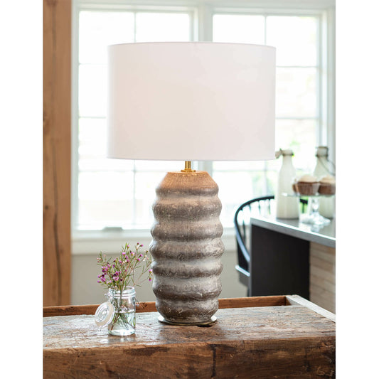Ola Table Lamp by Regina Andrew in brown. Made from ceramic in a eclectic & global style.