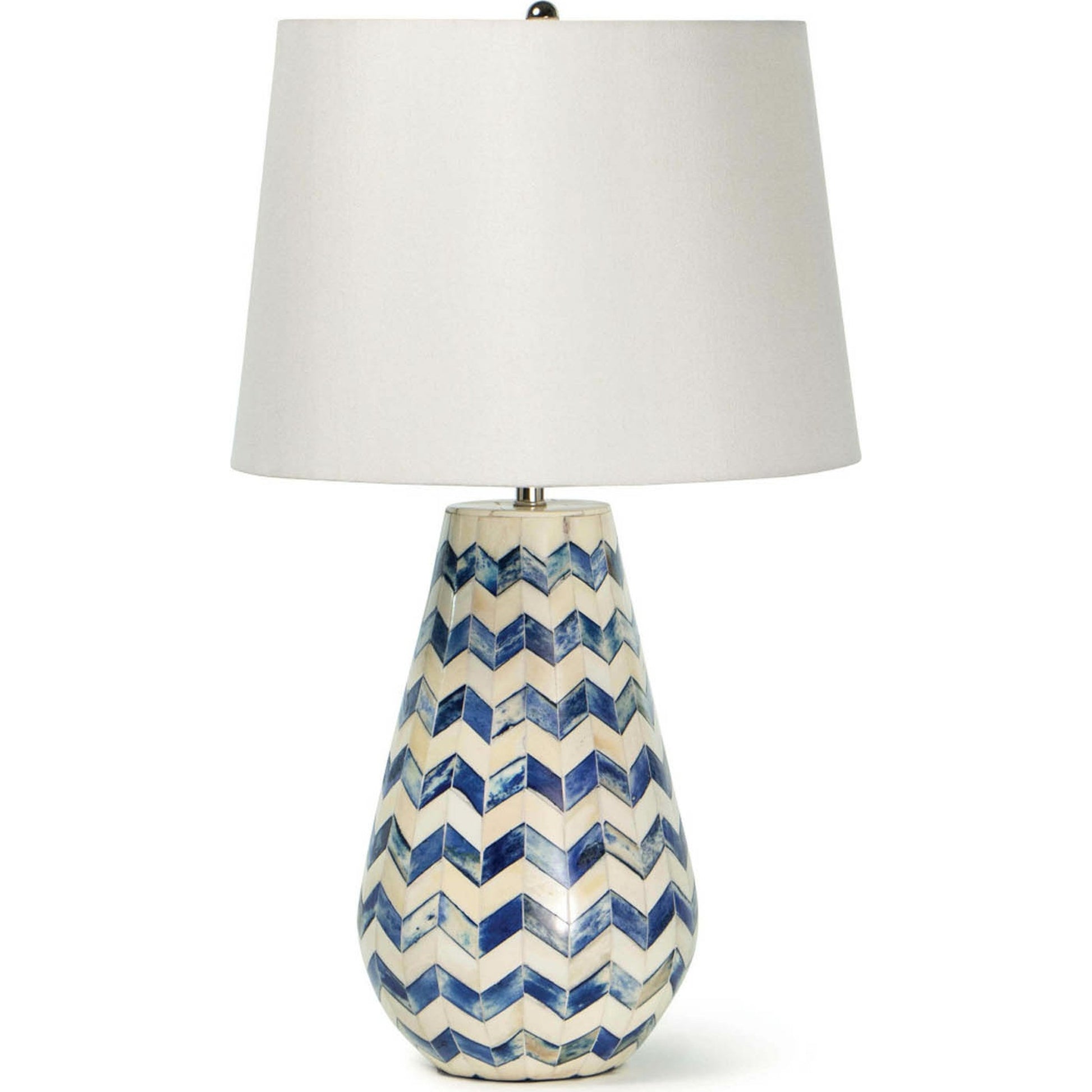 Cassia Blue Chevron Table Lamp by Regina Andrew in blue. Made from bone in a modern style.