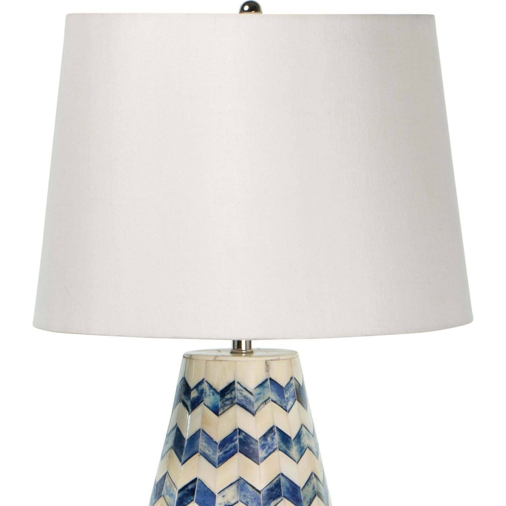 Cassia Blue Chevron Table Lamp by Regina Andrew in blue. Made from bone in a modern style.