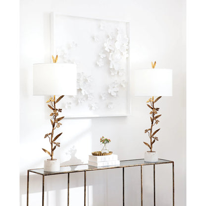 Trillium Buffet Lamp by Regina Andrew in brass. Made from steel in a transitional style.