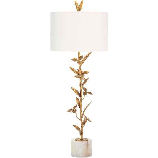 Trillium Buffet Lamp by Regina Andrew in brass. Made from steel in a transitional style.