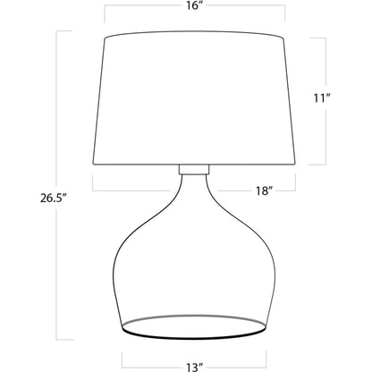 Demi John Table Lamp by Regina Andrew in clear. Made from glass in a coastal style.
