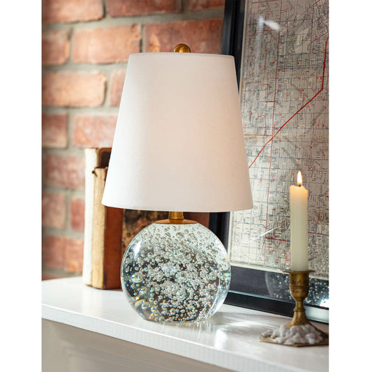 Bulle Mini Lamp by Regina Andrew in clear. Made from crystal in a modern style.
