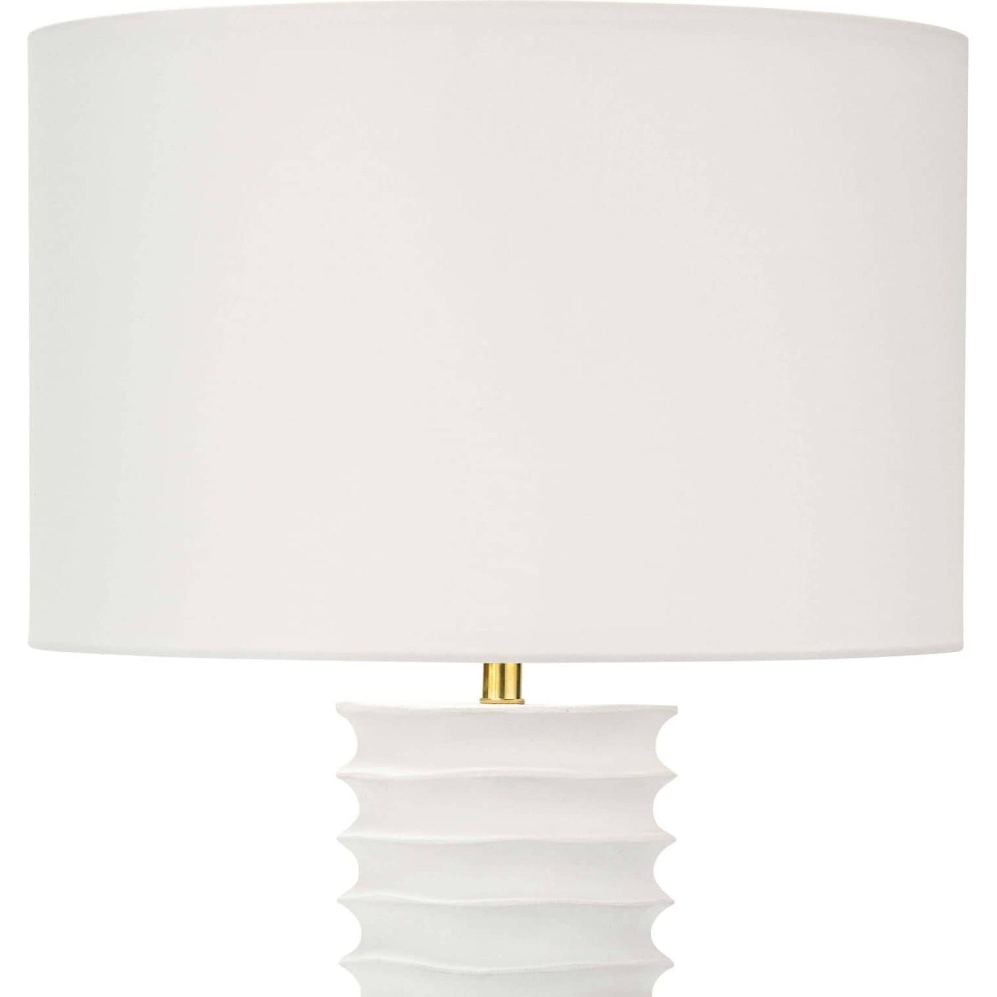 Nabu Column Table Lamp by Regina Andrew in white. Made from aluminum in a coastal style.