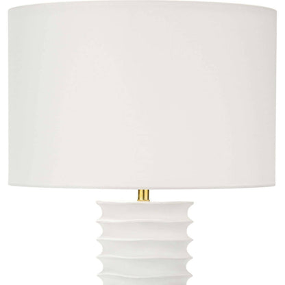 Nabu Column Table Lamp by Regina Andrew in white. Made from aluminum in a coastal style.