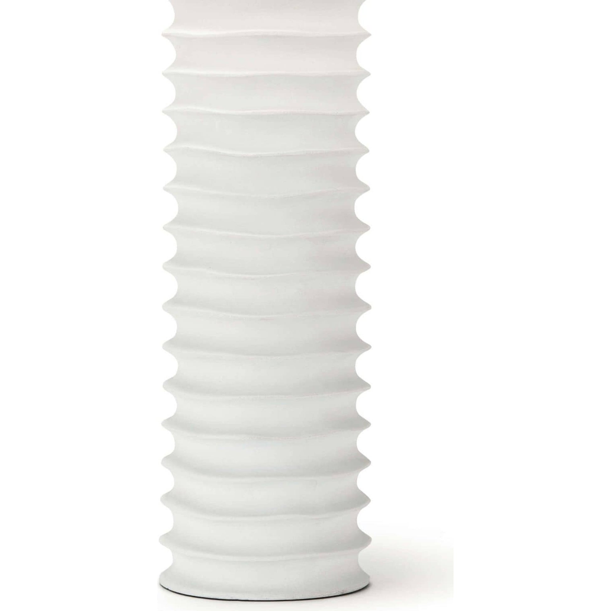 Nabu Column Table Lamp by Regina Andrew in white. Made from aluminum in a coastal style.