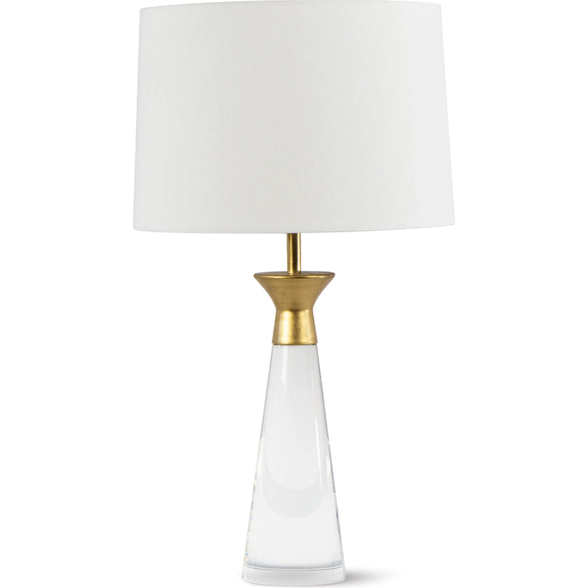 Starling Crystal Table Lamp by Regina Andrew in clear, gold leaf. Made from crystal in a unique style.