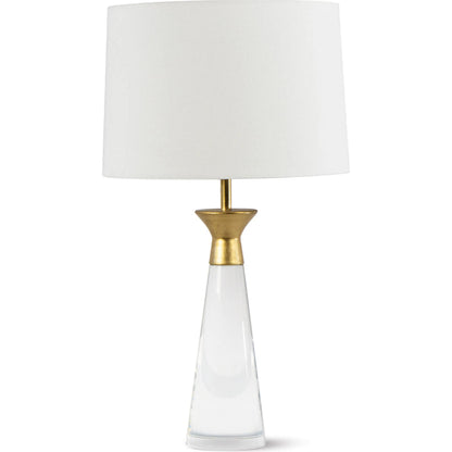Starling Crystal Table Lamp by Regina Andrew in clear, gold leaf. Made from crystal in a unique style.