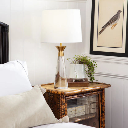Starling Crystal Table Lamp by Regina Andrew in clear, gold leaf. Made from crystal in a unique style.