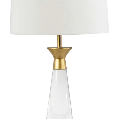 Starling Crystal Table Lamp by Regina Andrew in clear, gold leaf. Made from crystal in a unique style.