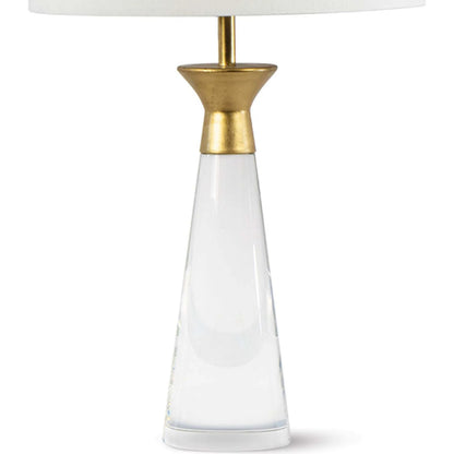 Starling Crystal Table Lamp by Regina Andrew in clear, gold leaf. Made from crystal in a unique style.