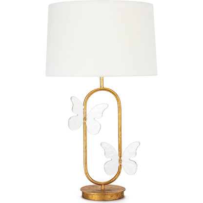 Monarch Table Lamp by Regina Andrew in gold and gold leaf. Made from steel in a eclectic & global style.