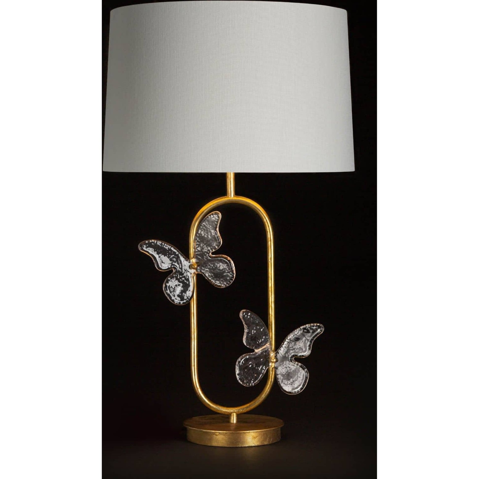 Monarch Table Lamp by Regina Andrew in gold and gold leaf. Made from steel in a eclectic & global style.