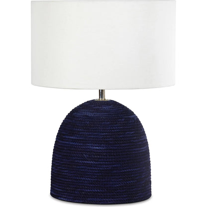 Manuka Table Lamp by Regina Andrew in indigo. Made from rope in a rustic style.