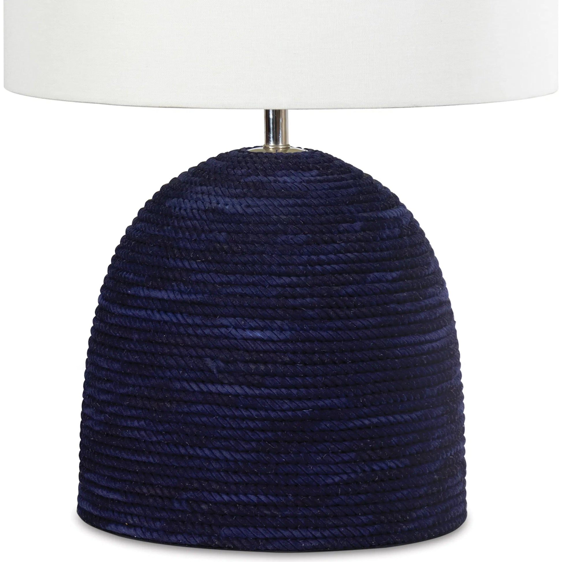 Manuka Table Lamp by Regina Andrew in indigo. Made from rope in a rustic style.