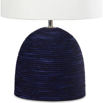 Manuka Table Lamp by Regina Andrew in indigo. Made from rope in a rustic style.
