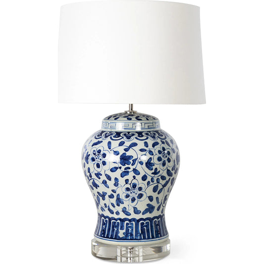 Royal Ceramic Table Lamp by Regina Andrew in blue. Made from ceramic in a traditional style.
