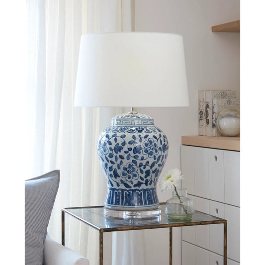 Royal Ceramic Table Lamp by Regina Andrew in blue. Made from ceramic in a traditional style.