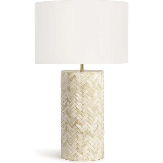 Trellis Table Lamp by Regina Andrew in neutral. Made from bone in a modern style.