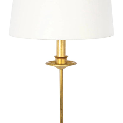Fisher Stem Buffet Lamp by Regina Andrew in gold leaf. Made from steel in a modern style.
