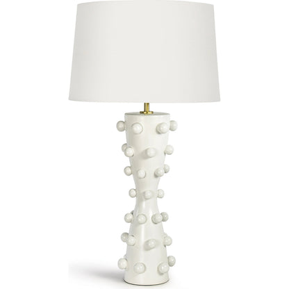 Pom Pom Table Lamp by Regina Andrew in white. Made from ceramic in a modern style.