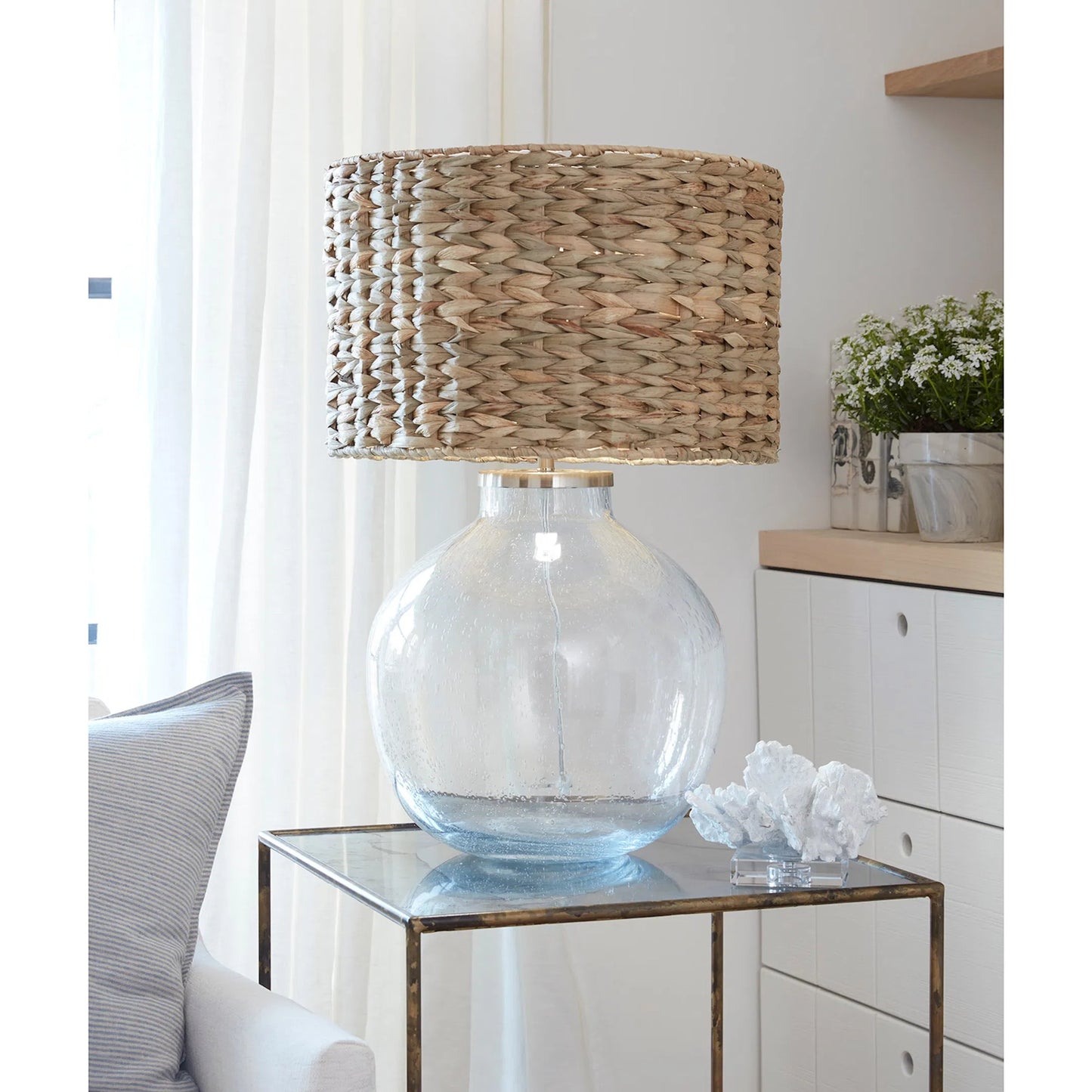 001 SI-2262595 | Lifestyle | Freesia Glass Table Lamp by Regina Andrew in clear. Made from glass in a rustic style.