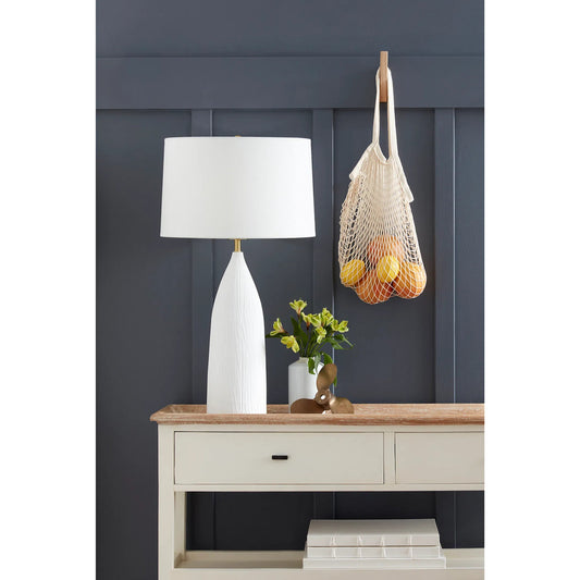 Hayden Ceramic Table Lamp by Regina Andrew in white. Made from ceramic in a modern style.