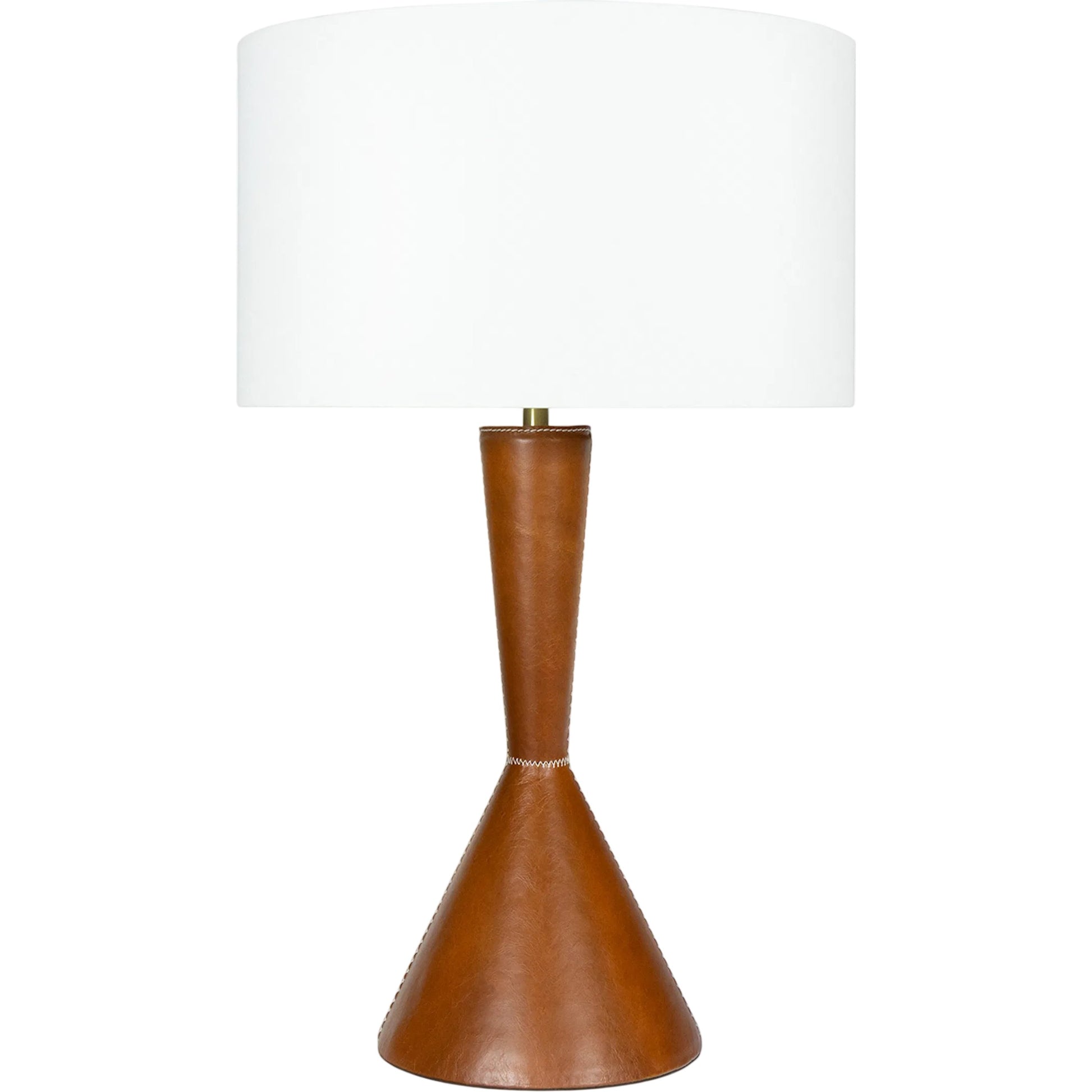 Denver Leather Table Lamp by Regina Andrew in brown. Made from leather in a unique style.