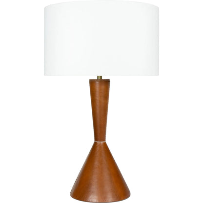Denver Leather Table Lamp by Regina Andrew in brown. Made from leather in a unique style.