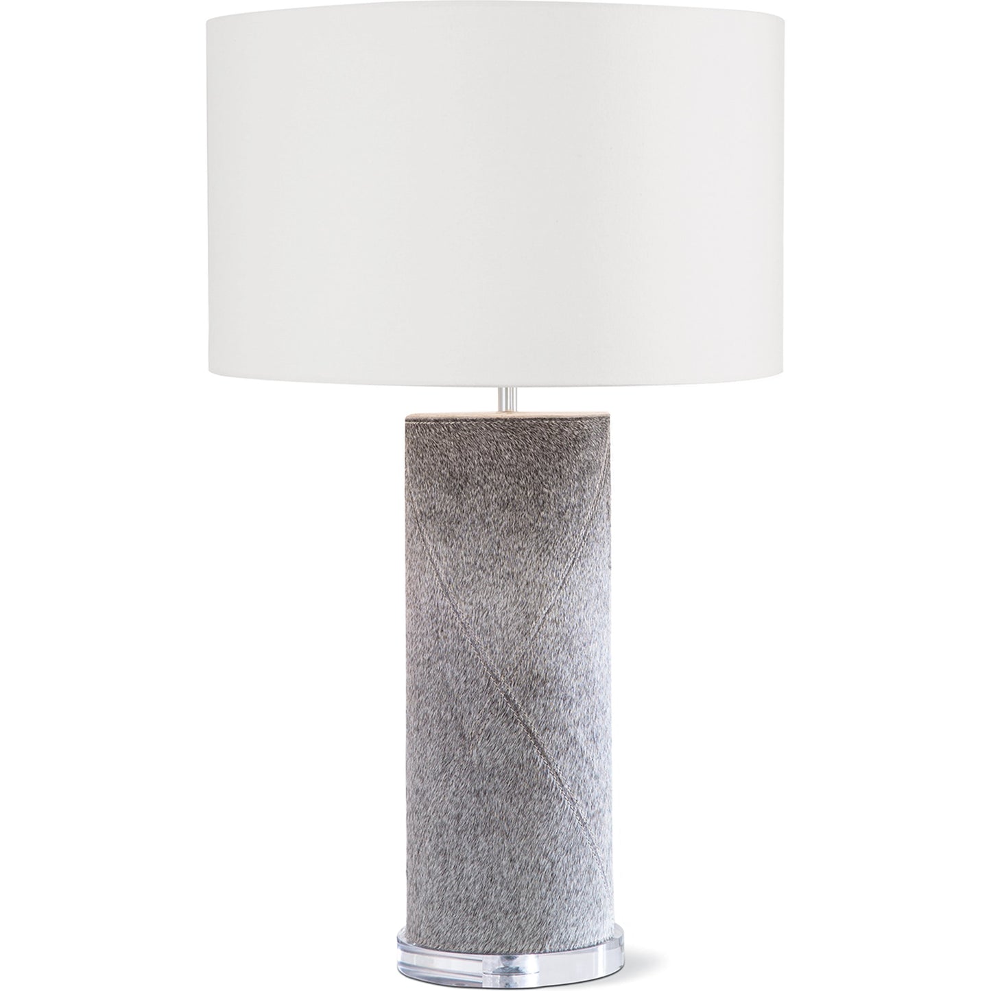 000 SI-1949073 | Primary Silo | Andres Column Table Lamp by Regina Andrew in grey. Made from hair on hide in a modern style.