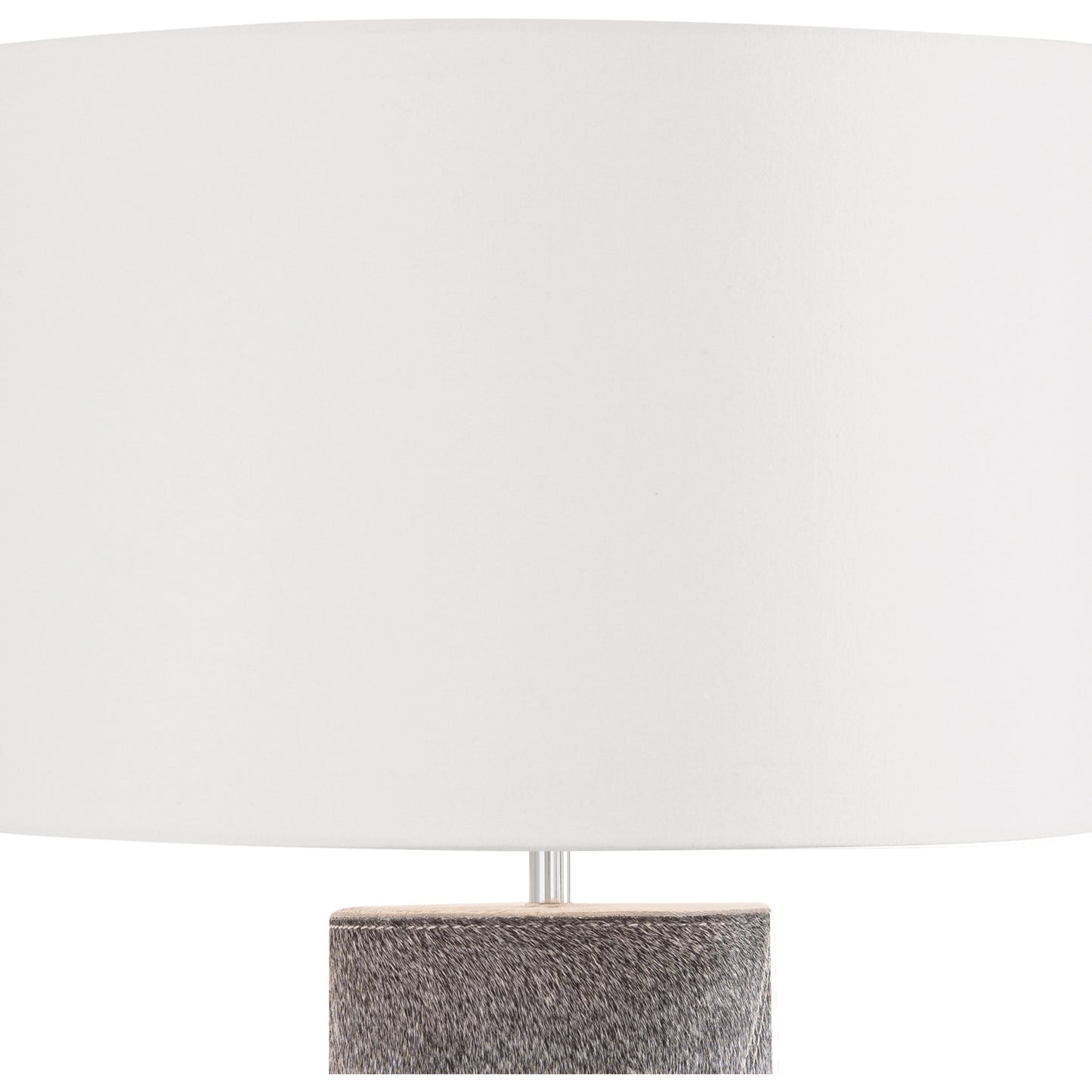 004 SI-1949073 | Closeup | Andres Column Table Lamp by Regina Andrew in grey. Made from hair on hide in a modern style.