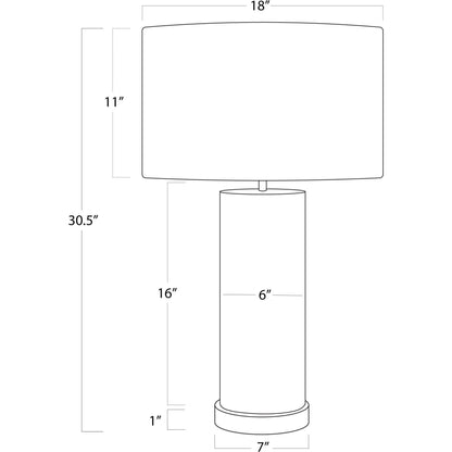 Andres Column Table Lamp by Regina Andrew in grey. Made from hair on hide in a modern style.