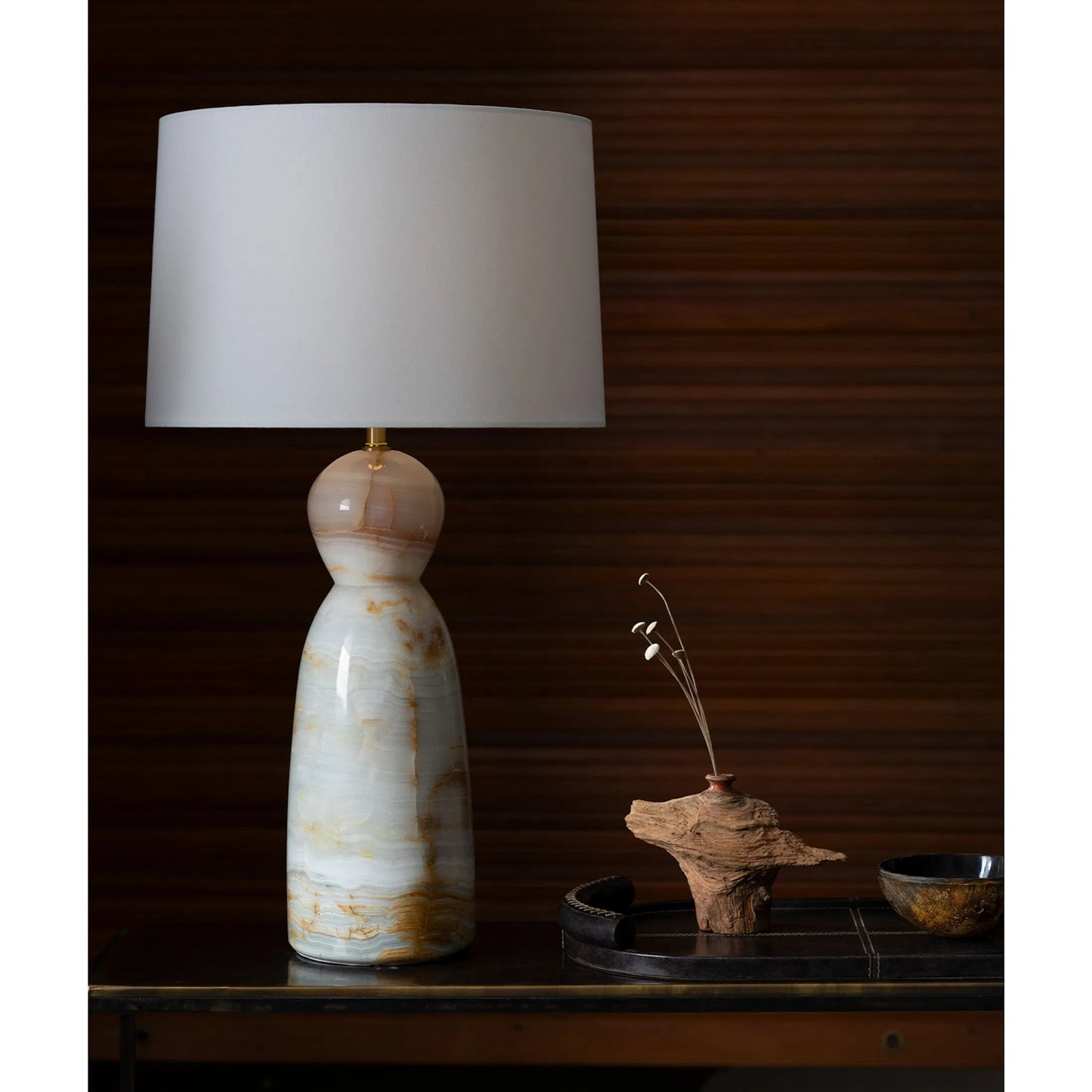 004 SI-2134485 | Lifestyle | Indie Jade Table Lamp by Regina Andrew in neutral and natural stone. Made from jade in a modern style.