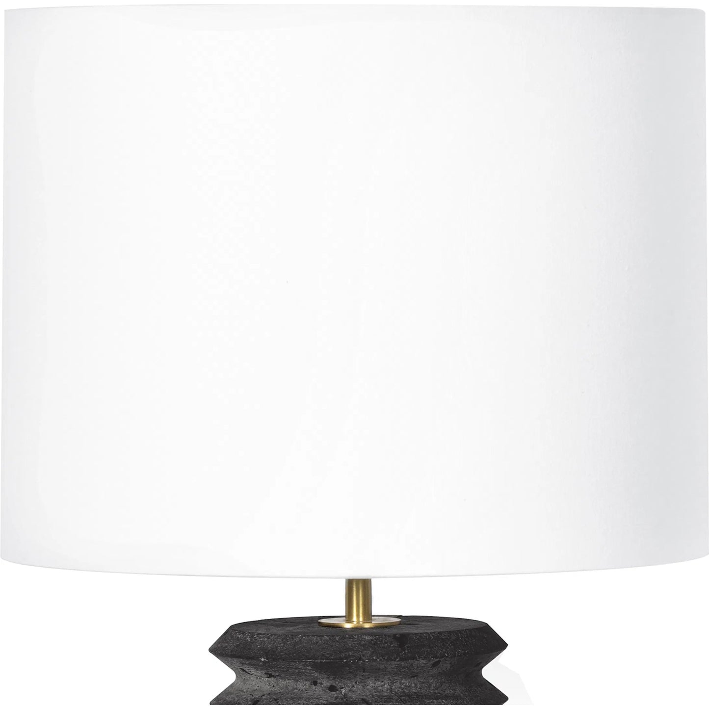 002 SI-1949083 | Closeup | Noir Column Travertine Lamp by Regina Andrew in black and natural stone. Made from stone in a modern style.
