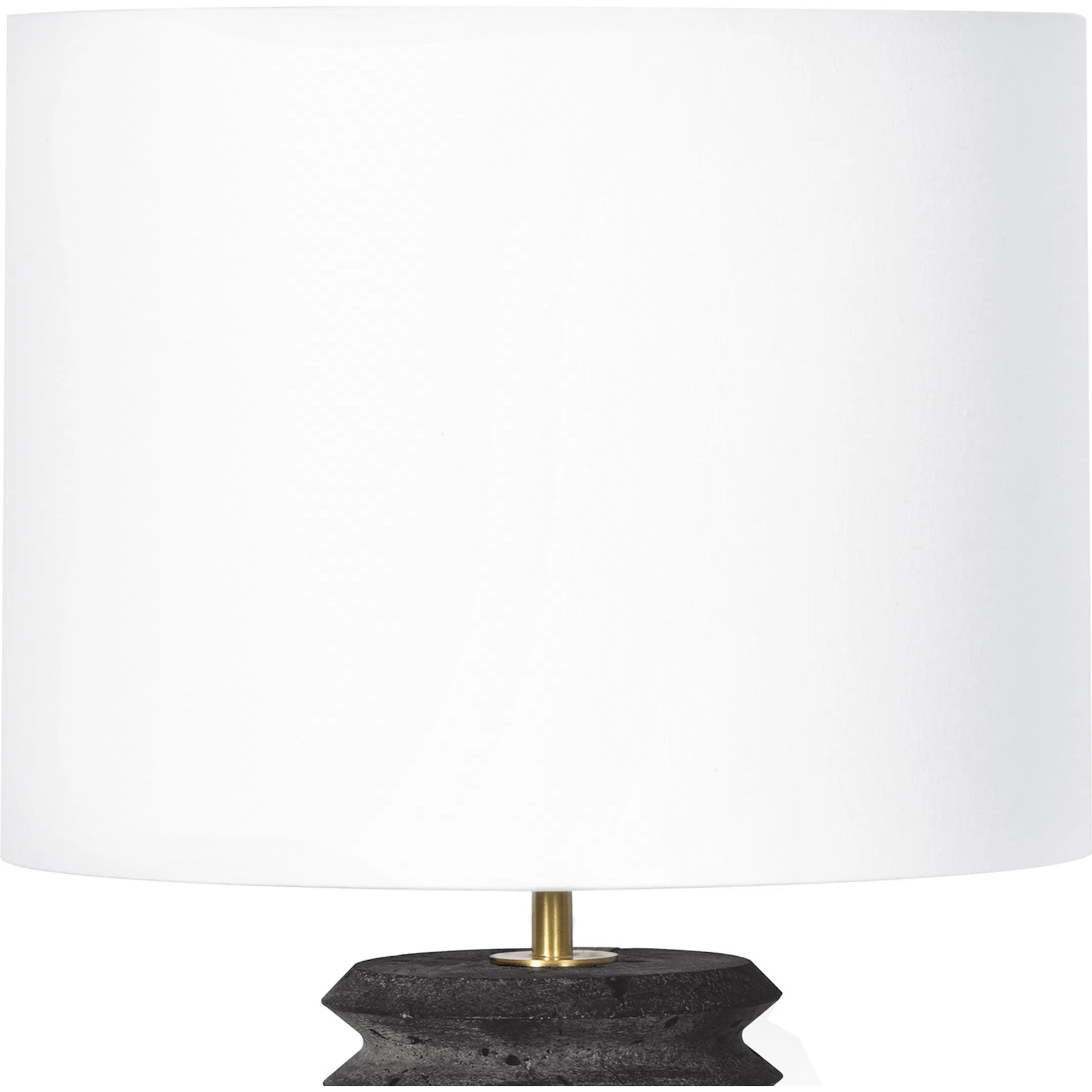 Noir Column Travertine Lamp by Regina Andrew in black and natural stone. Made from stone in a modern style.