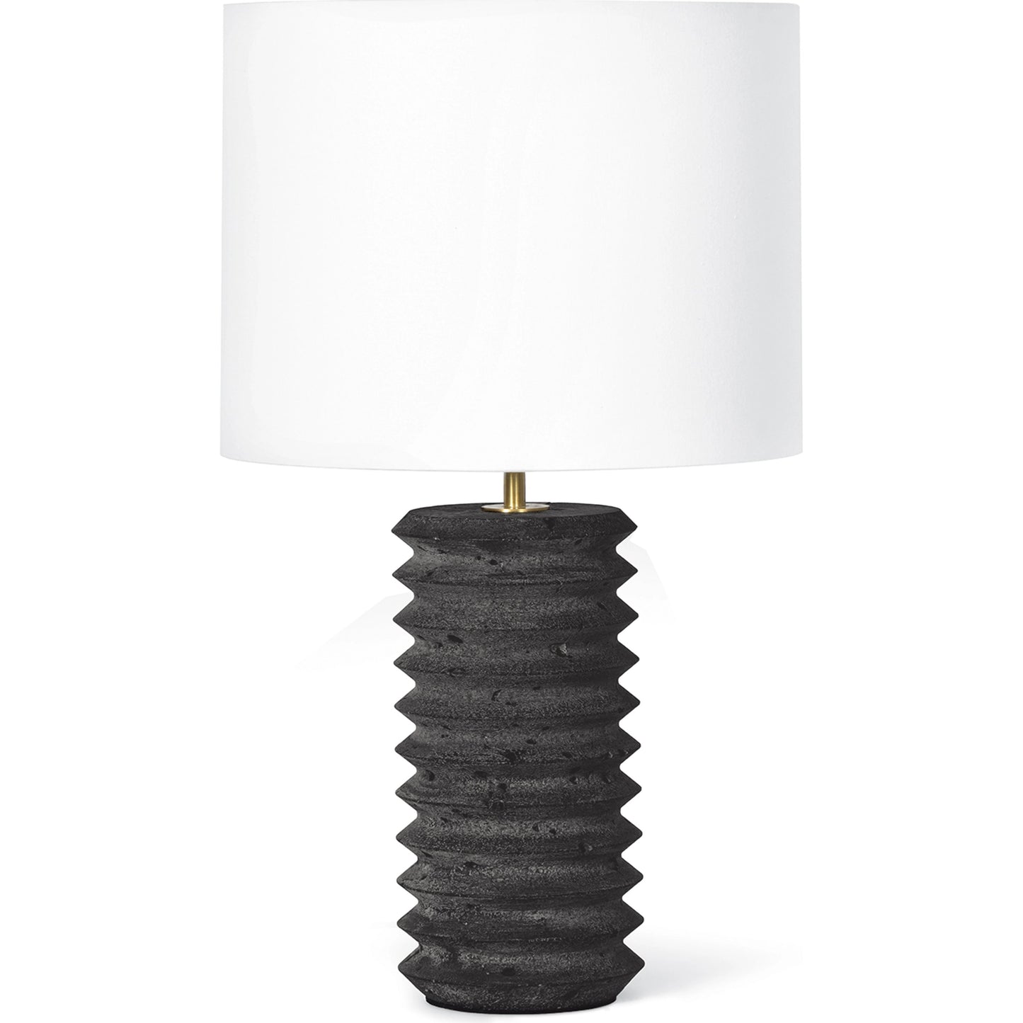 001 SI-1949083 | Primary Silo | Noir Column Travertine Lamp by Regina Andrew in black and natural stone. Made from stone in a modern style.