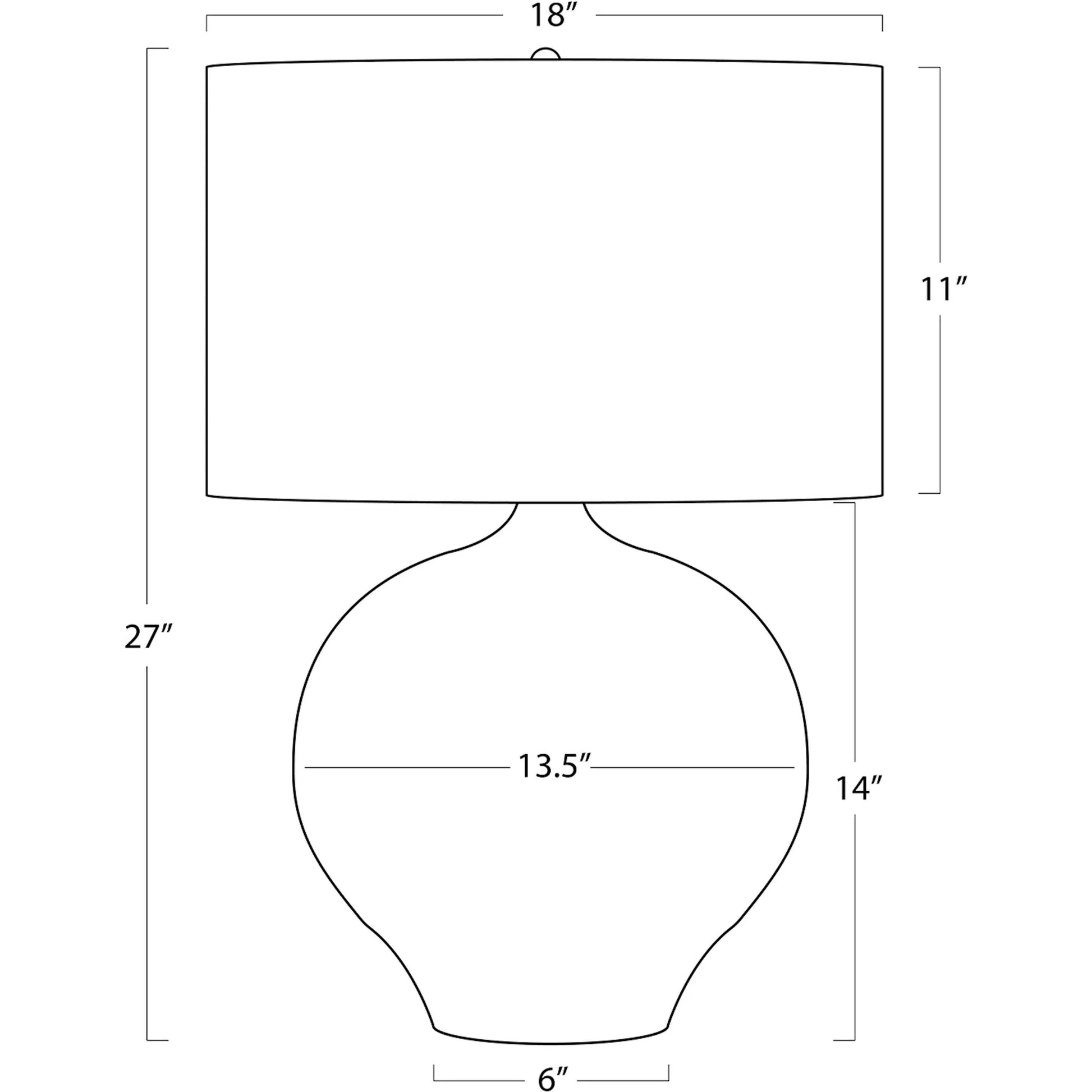 Arlo Ceramic Table Lamp by Regina Andrew in white. Made from ceramic in a modern style.