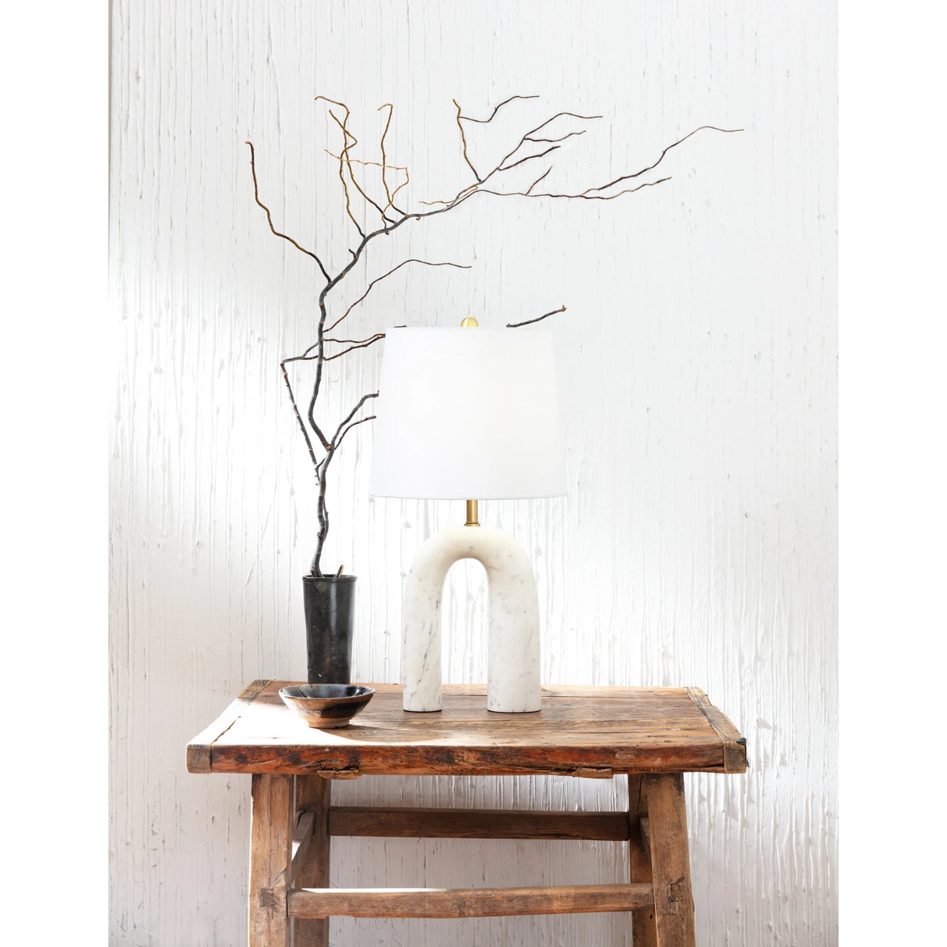 Slinkly Marble Table Lamp by Regina Andrew in white. Made from marble in a modern style.