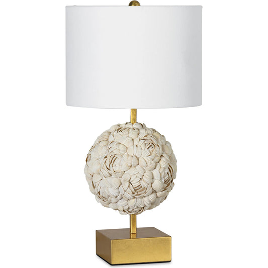 Brittney Mini Shell Lamp by Regina Andrew in gold leaf. Made from natural material in a modern style.