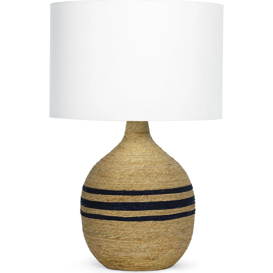 Maren Table Lamp by Regina Andrew in natural, navy. Made from rope in a unique style.