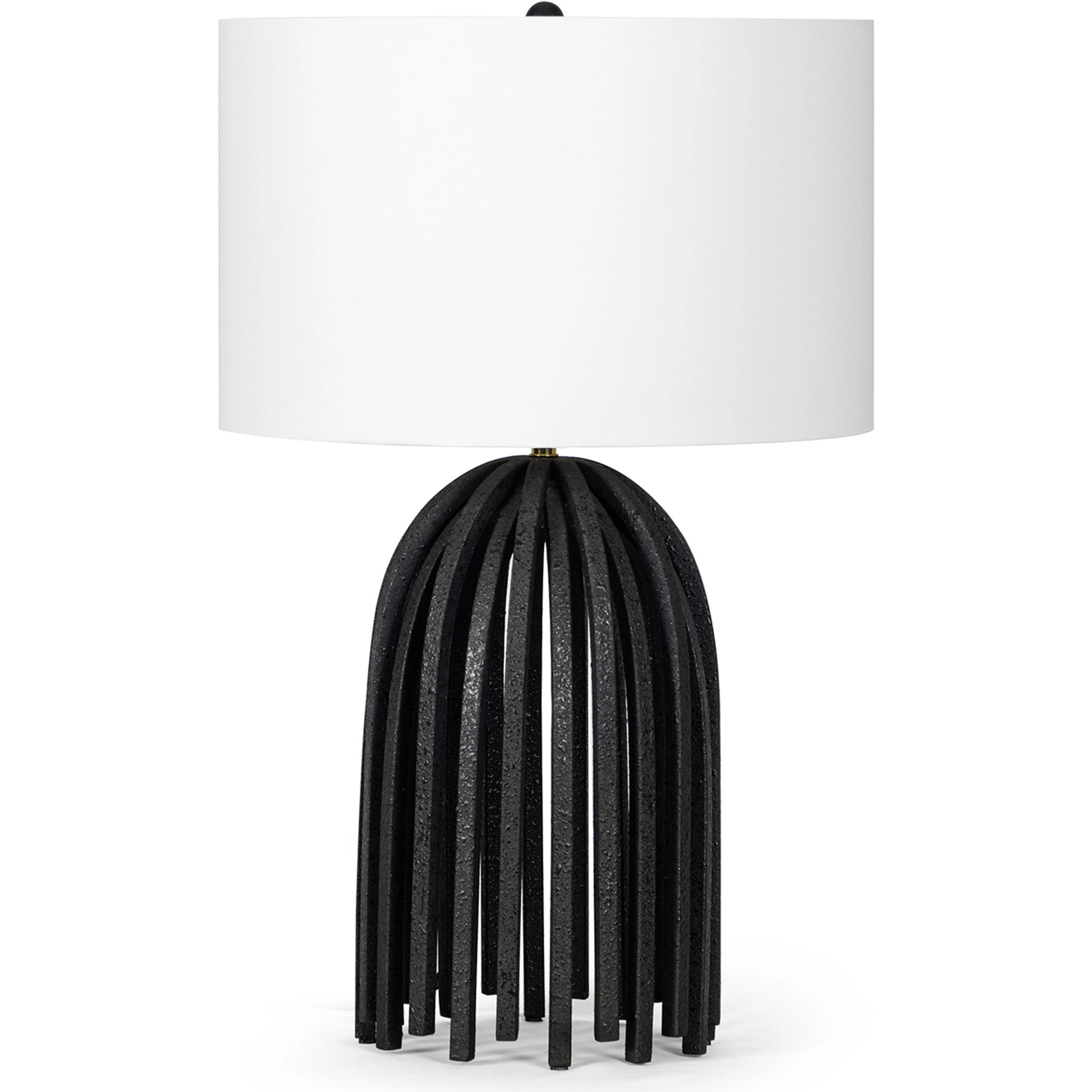 Webbed Table Lamp by Regina Andrew in black and blackened iron. Made from iron in a modern style.