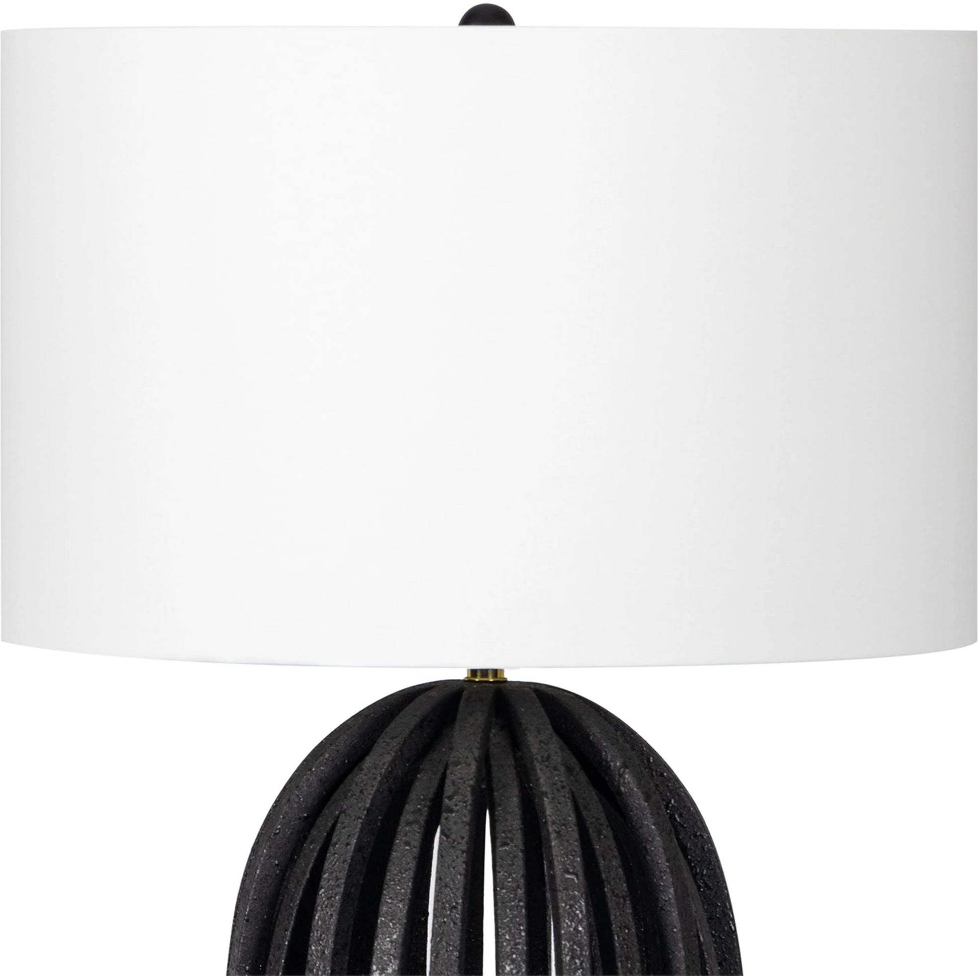 Webbed Table Lamp by Regina Andrew in black and blackened iron. Made from iron in a modern style.