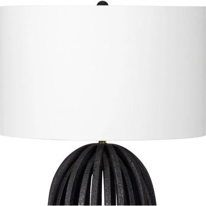 Webbed Table Lamp by Regina Andrew in black and blackened iron. Made from iron in a modern style.