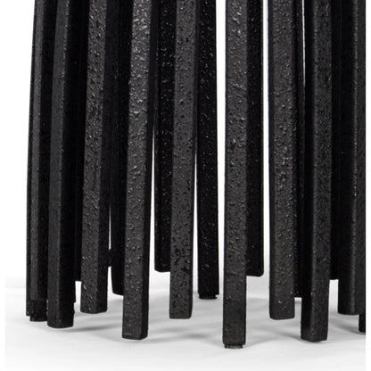 Webbed Table Lamp by Regina Andrew in black and blackened iron. Made from iron in a modern style.