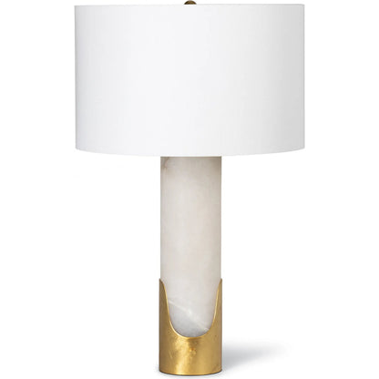 Sacha Alabaster Table Lamp by Regina Andrew in natural stone, gold leaf. Made from alabaster in a modern style.