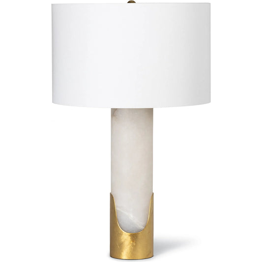 Sacha Alabaster Table Lamp by Regina Andrew in natural stone, gold leaf. Made from alabaster in a modern style.