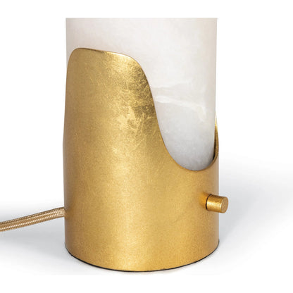 Sacha Alabaster Table Lamp by Regina Andrew in natural stone, gold leaf. Made from alabaster in a modern style.