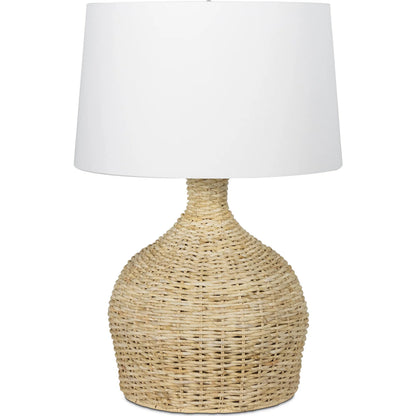 Campagna Table Lamp by Regina Andrew in natural. Made from rattan in a rustic style.