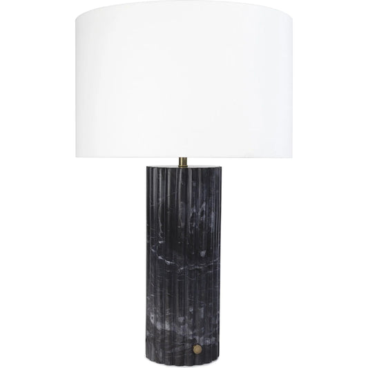 Tambour Marble Table Lamp by Regina Andrew in black. Made from marble in a unique style.