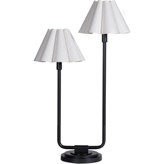 Polly Double Arm Table Lamp, White by Regina Andrew. Made from steel in a unique style.